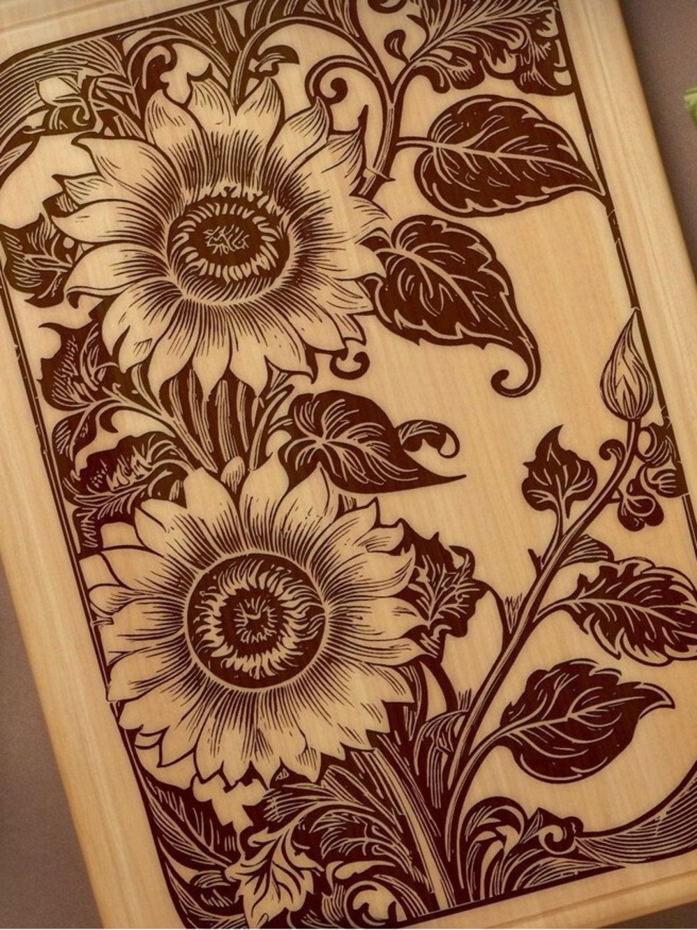 Handmade Flower Cutting Board